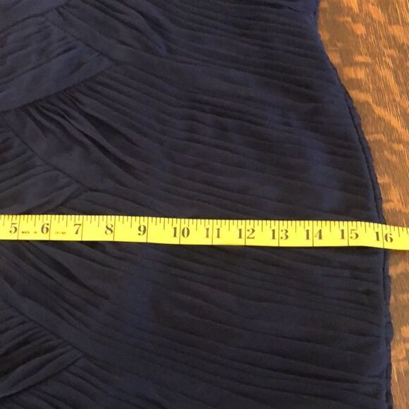 Adrianna Papell Collection Navy Blue Strapless Shutter Pleat Dress - Picture 12 of 14